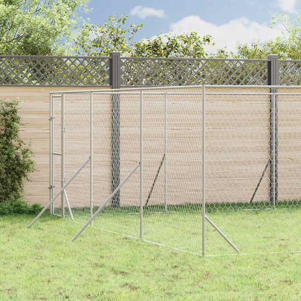 vidaXL Vonkajší koterec pre psov strieborný 6x10x2 m pozinkovaná oceľ