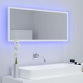 vidaXL Kúpeľňové LED zrkadlo biele 100x8,5x37 cm akryl