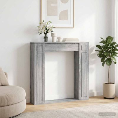 vidaXL Rám krbu Sivý Sonoma 100 x 20 x 100 cm Kompozitné drevo