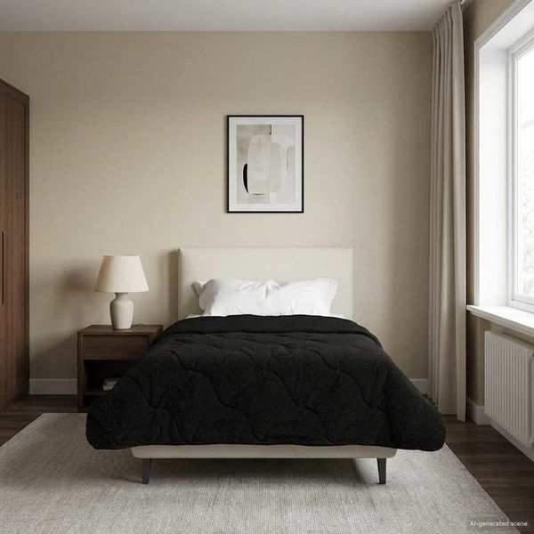 vidaXL Letná prikrývka Čierna 140 x 200 cm Mikrofáza a Teddy fleece