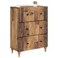 vidaXL Zásuvkový kabinet Staré drevo 66 x 34,5 x 90 cm