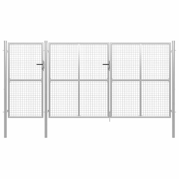 vidaXL Záhradná brána oceľová 400x150 cm strieborná