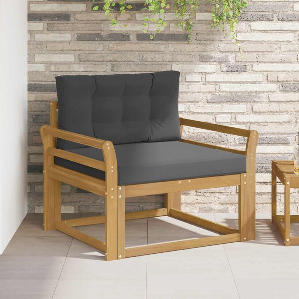 vidaXL Záhradná stredná sedačka Polyester Biela