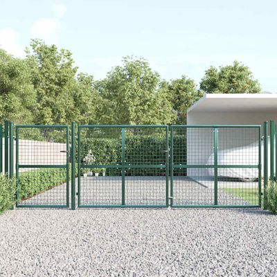 vidaXL Pletená záhradná brána zelená 400x125 cm pozinkovaná oceľ