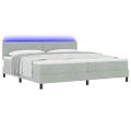 vidaXL LED box s pružinami Svetlosivá 200 x 200 cm Zamat