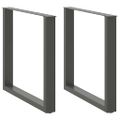 vidaXL Nohy k jedálenskému stolu v tvare U, 2 ks, antracitové, 80 x (72-73) cm, oceľ