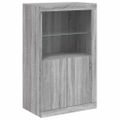 vidaXL Komoda s LED svetlami sivá sonoma 181,5x37x100 cm