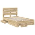 vidaXL Rám postele Sonoma dub 135 x 190 cm Kompozitné drevo