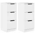 vidaXL Komody 2 ks biele 30x30x70 cm spracované drevo