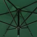 vidaXL Záhradný slnečník s LED, oceľová tyč, zelený 2x3 m