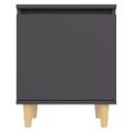 vidaXL Nočné stolíky 2 ks nohy z masívneho dreva sivé 40x30x50 cm