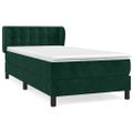 vidaXL Posteľný rám boxsping s matracom tmavozelený 100x200 cm zamat