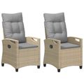 vidaXL Záhradná stolička 2 pcs Beige a svetlo šedá 56 x 60 x 112 cm