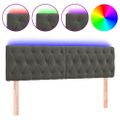 vidaXL Čelo postele s LED tmavosivé 160x7x78/88 cm zamat