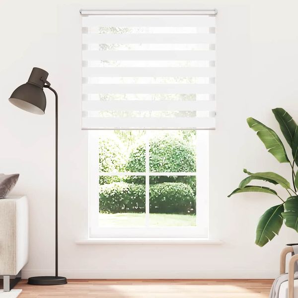 vidaXL Zebrová roleta 120,9x230 cm Šírka látky 116,7 cm biela