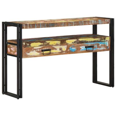 vidaXL Konzolový stôl 120 x 33 x 75 cm Masívne obnovené drevo