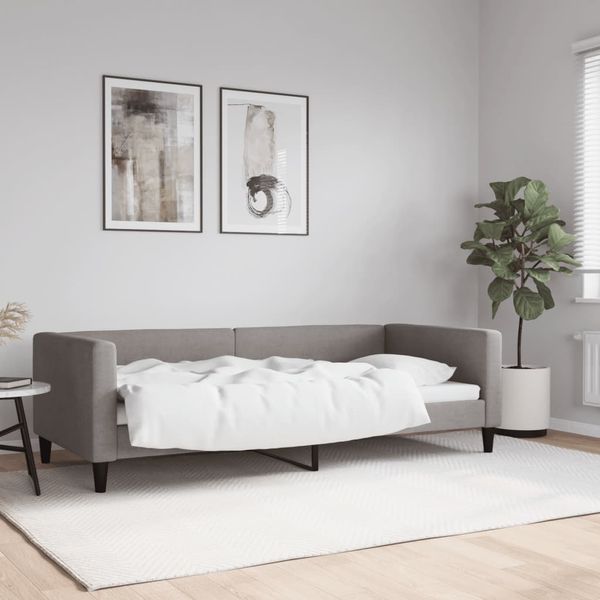 vidaXL Posteľný rám sivohnedý 90x200 cm látka