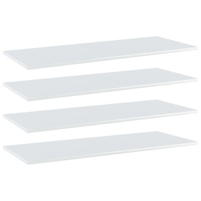 vidaXL Prídavné police 4ks, lesklé biele 100x40x1,5cm kompozitné drevo