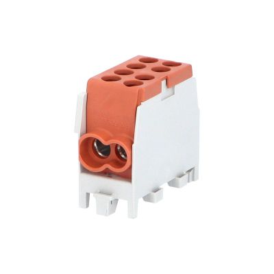 Svorkovnica rozbočovacia HLAK 25 1/2 M2, 100A, 1pól., AL/CU, IP20, hnedá, na DIN /2080139