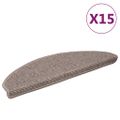 vidaXL Schodové rohože 15 ks 65x21x4 cm tmavo béžové, polkruhové, veľké
