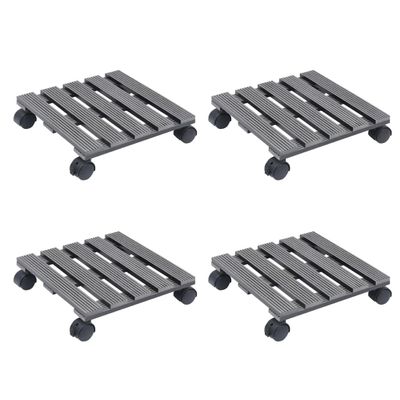 vidaXL Podstavce pod kvetináč 4 ks sivé 30x30x7,5 cm WPC