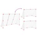vidaXL Detské futbalové bránky s loptami 2v1 biele 184x64x124 cm