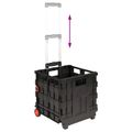 vidaXL Vozík Čierna a červená 35 x 39 x 92 cm PP a elastomér