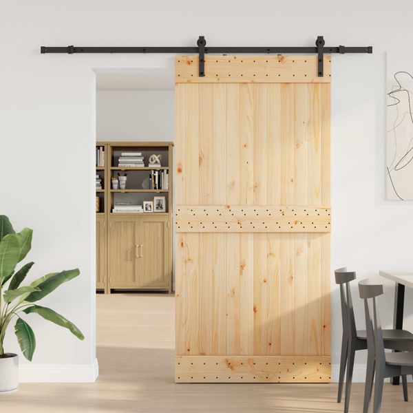 vidaXL Posuvné dvere NARVIK Prírodná a čierna 100 x 210 cm (213,5 cm)