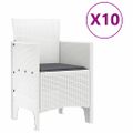 vidaXL Záhradný jedálenský set 11 ks Biela Poly ratan a hliník