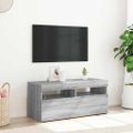 vidaXL TV skrinka s LED svetlami sivý dub sonoma 90x35x40 cm