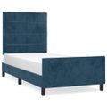 vidaXL Rám postele bez matraca tmavomodrý 90x200 cm zamat