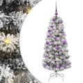 vidaXL Umelý Sklápací Vianočný Stromček 150 LED Zelená a biela 120 cm
