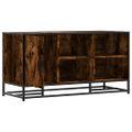vidaXL Lavica na topánky dymový dub 100x40x53,5cm kompozitné drevo+kov