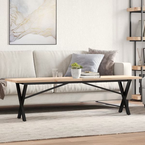 vidaXL Konferenčný stolík v tvare X 160x40x45,5 cm borovica a oceľ