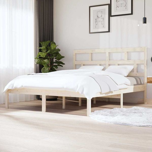 vidaXL Posteľný rám 180x200 cm Super King masívne drevo