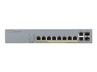 Prepínač - inteligentný - 8 x 10/100/1000 (PoE+) + 2 x 10/100/1000 (uplink) + 2 x Gigabit SFP (uplink) - desktop, Dá sa namontovať do rozvádzača - PoE+ (130 W)