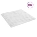 vidaXL Nástenné panely 12 ks 50 x 50 cm Biely kameň XPS Pena
