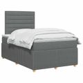 vidaXL LED boxspring posteľ s matracom Tmavosivá 120 x 190 cm Látka