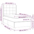 vidaXL Posteľ boxsping s matracom a LED modrá 100x200 cm látka