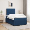vidaXL LED boxspring posteľ s matracom Modrá 120 x 190 cm Látka