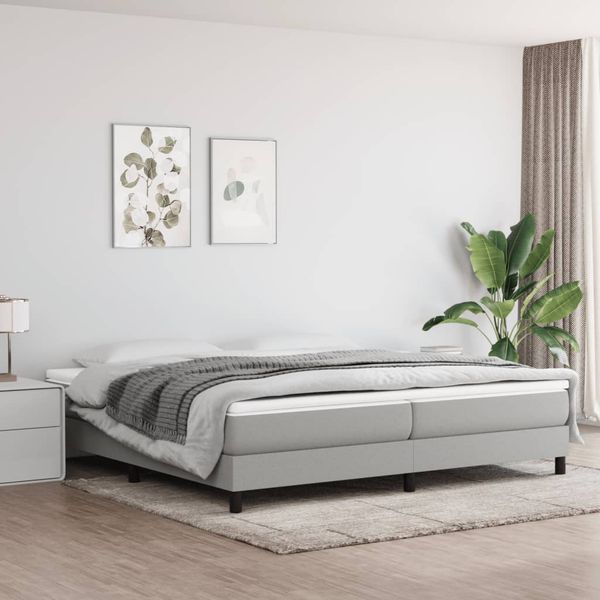 vidaXL Posteľný rám s boxspringom bledosivá 200x200 cm látka
