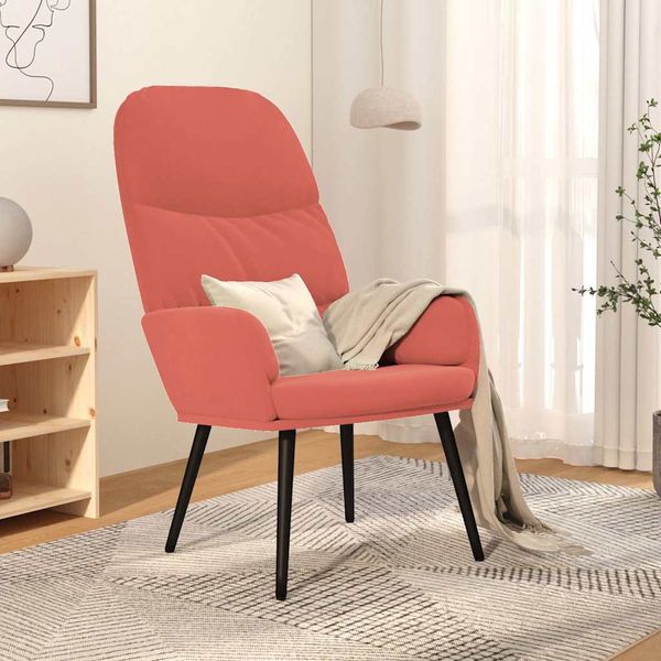 vidaXL Relaxačné kreslo ružové zamatové