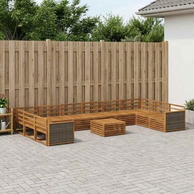 vidaXL Súpravy pohoviek 11 ks Pevné akáciové drevo