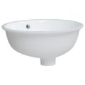 vidaXL Kúpeľňové umývadlo biele 37x31x17,5 cm oválne keramické