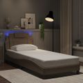vidaXL Rám postele, Viana, s LED bez matraca, kapučínový 90x200 cm