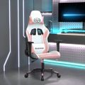 vidaXL Herná stolička biela a ružová umelá koža