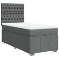 vidaXL Posteľný rám boxsping s matracom tmavosivý 80x200 cm látka