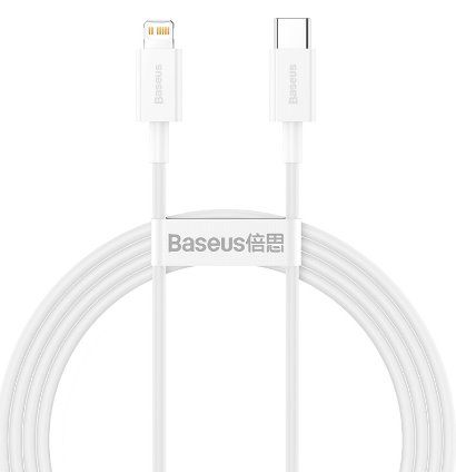 kábel Baseus Superior PD USB-typ C - Lightning 20W 1,5 m, biely