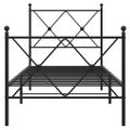 vidaXL Kovový rám postele s čelom a podnožkou čierny 75x190 cm