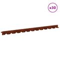vidaXL Obrubník trávnika 30 ks 102 x 4 x 4 cm Oceľ Hrdzavý
